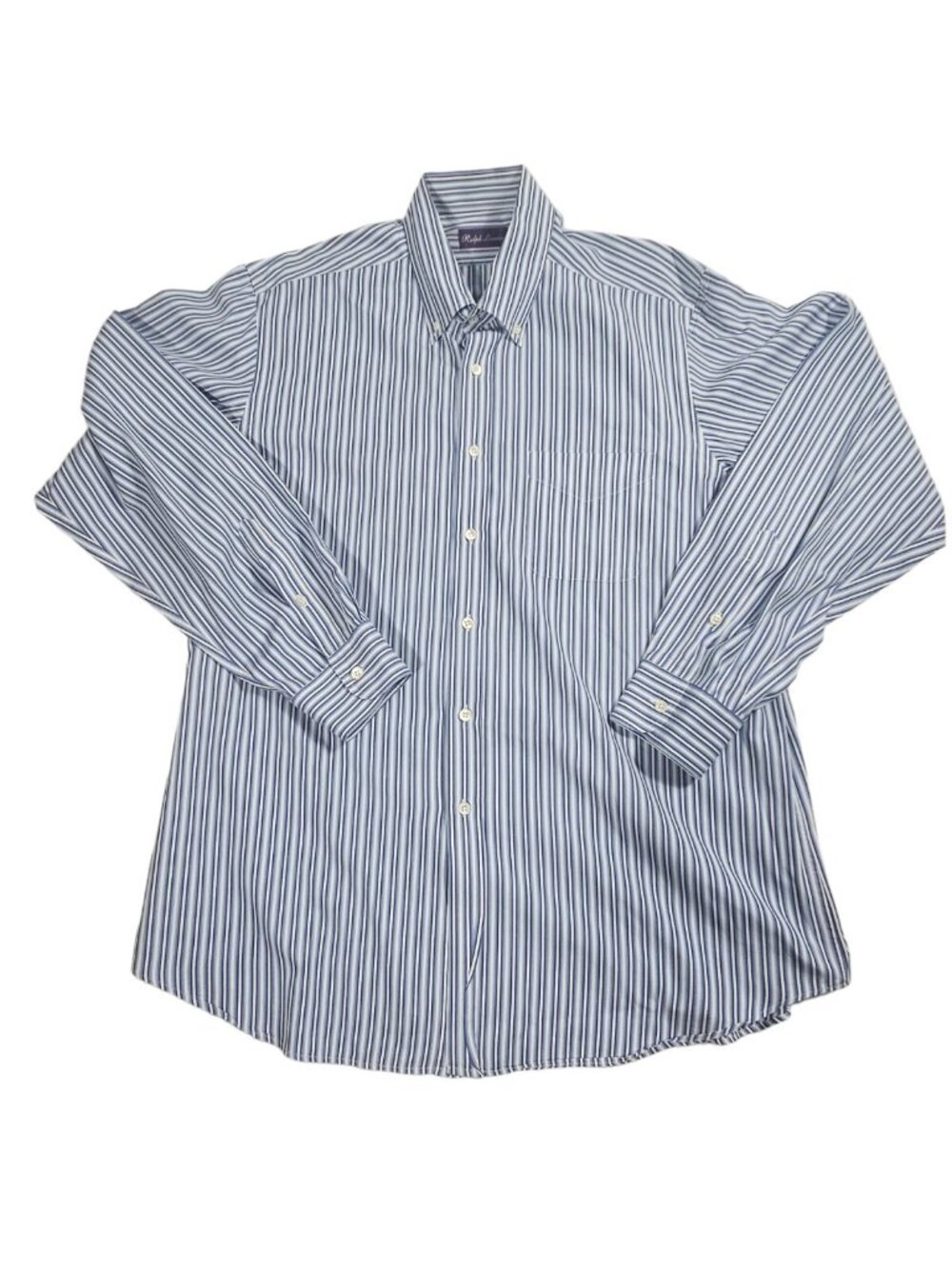 Ralph Lauren Purple Label Men's XL Button-Down Shirt Blue Navy White Striped